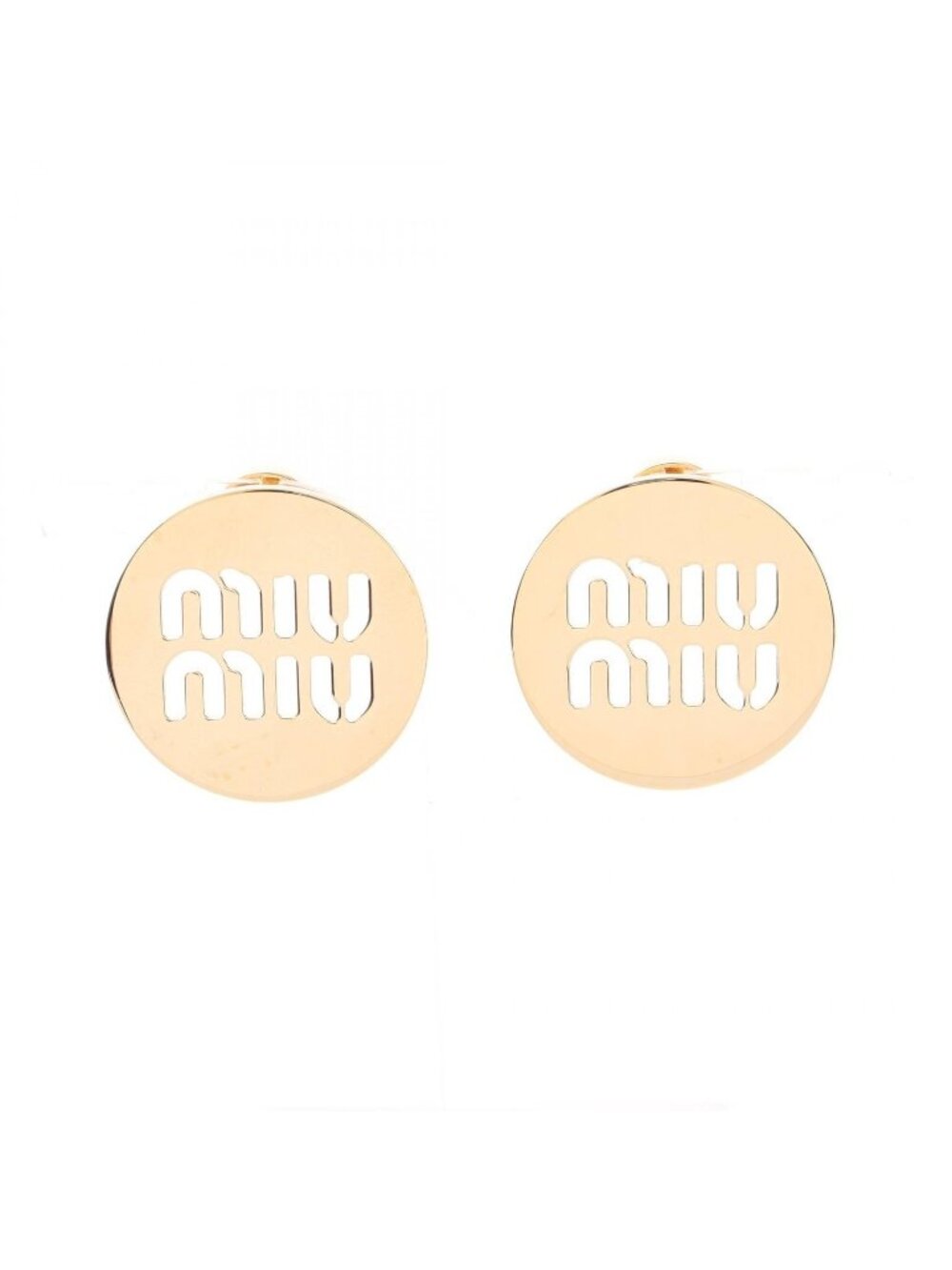 Miu Miu Earrings Logo Circle Gold